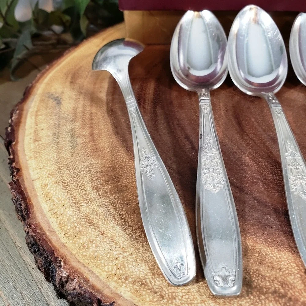Antique Rare Six Spoons -‎ 1847 Rogers Brothers America's Finest Silverplate  IS
